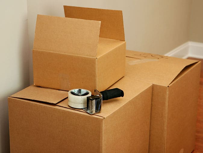moving boxes and tape 