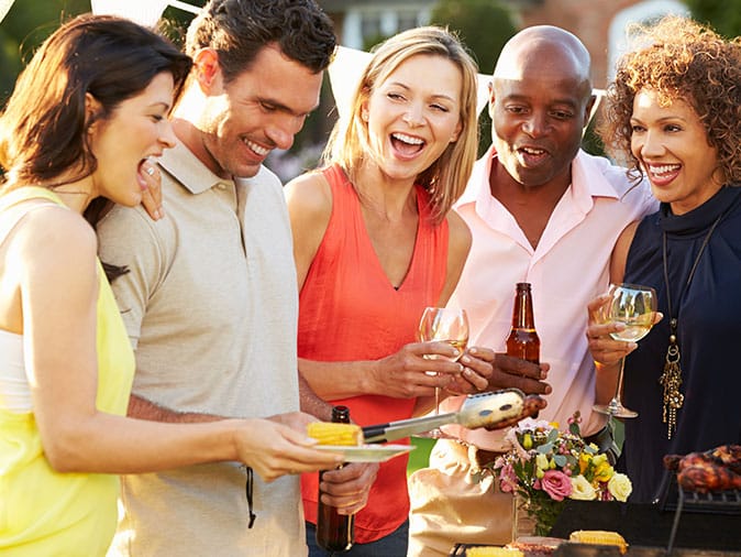 friends at a summer housewarming party in birmingham al